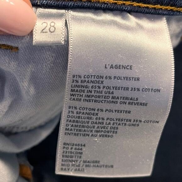 L’Agence Brigitte Mid Rise Skinny Jeans in Bay Size 28 - Picture 7 of 10